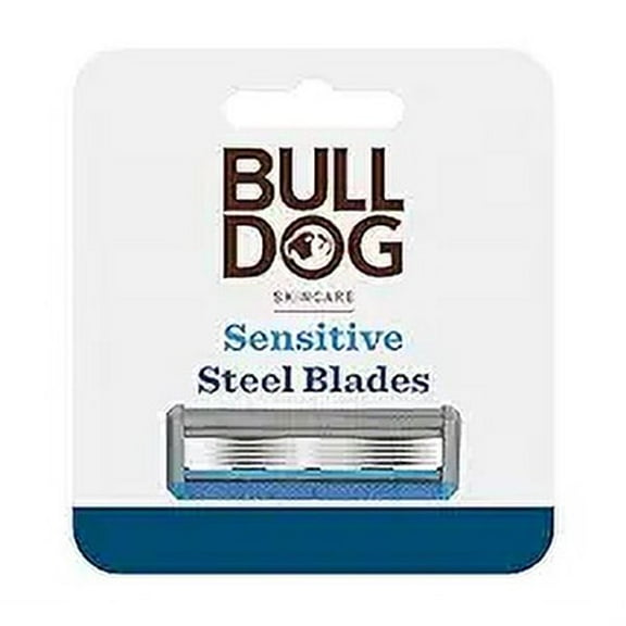Bulldog Skincare - Sensitive Steel Blades - Men's Razor Blade Refills â€“ Contains 4 Blade Heads