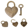 thumbnail image 4 of Mini Lock, 2Pcs Vintage Small Metal Heart Shaped  With Key For Jewelry Storage Box Diary Book 30x39mm, 4 of 8