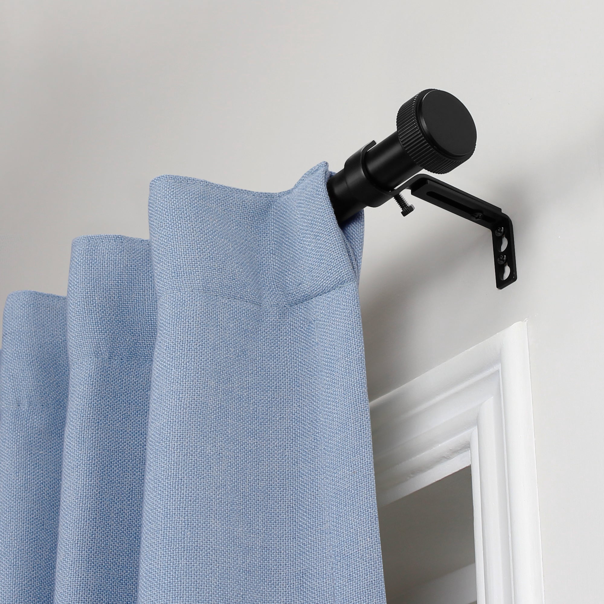 1" Lined Cap Rod Matte Black 50"-144"
