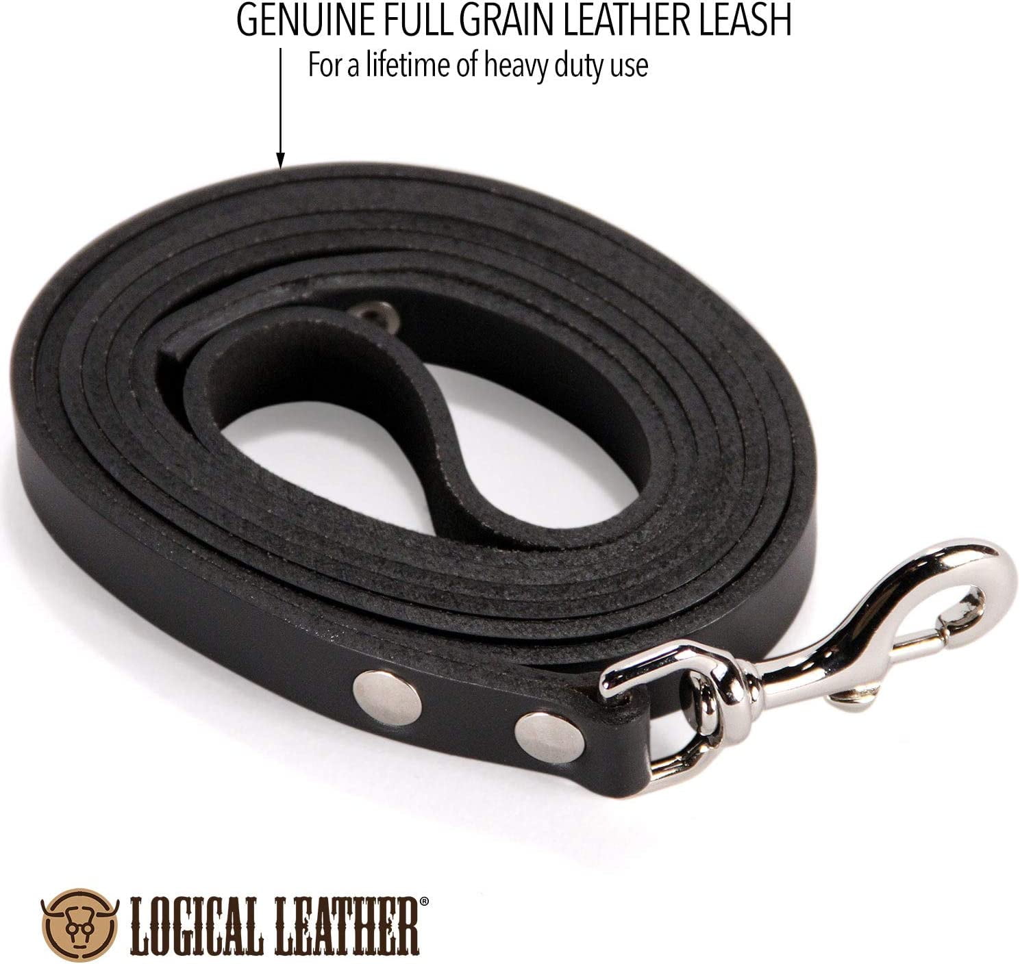 Durable 6ft Leather Dog Leash Heavy Duty Training Leash in Black in Kosovo at 44 Rating 5