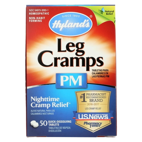 Hyland's Leg Cramps PM, Relief of Nighttime Leg, Calf, and Foot Cramps, 50 quick-dissolving tablets
