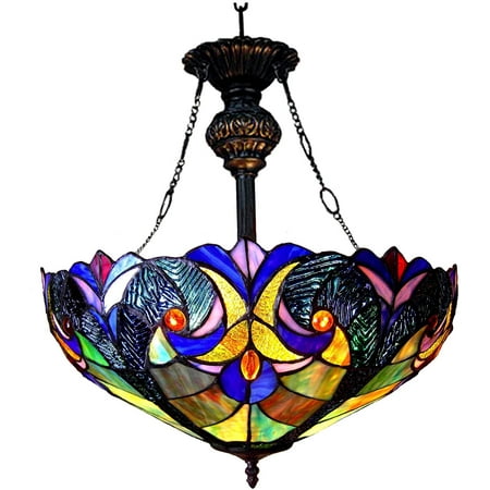 

RADIANCE Goods Tiffany-Style 2 Light Victorian Inverted Ceiling Pendant 18 Shade