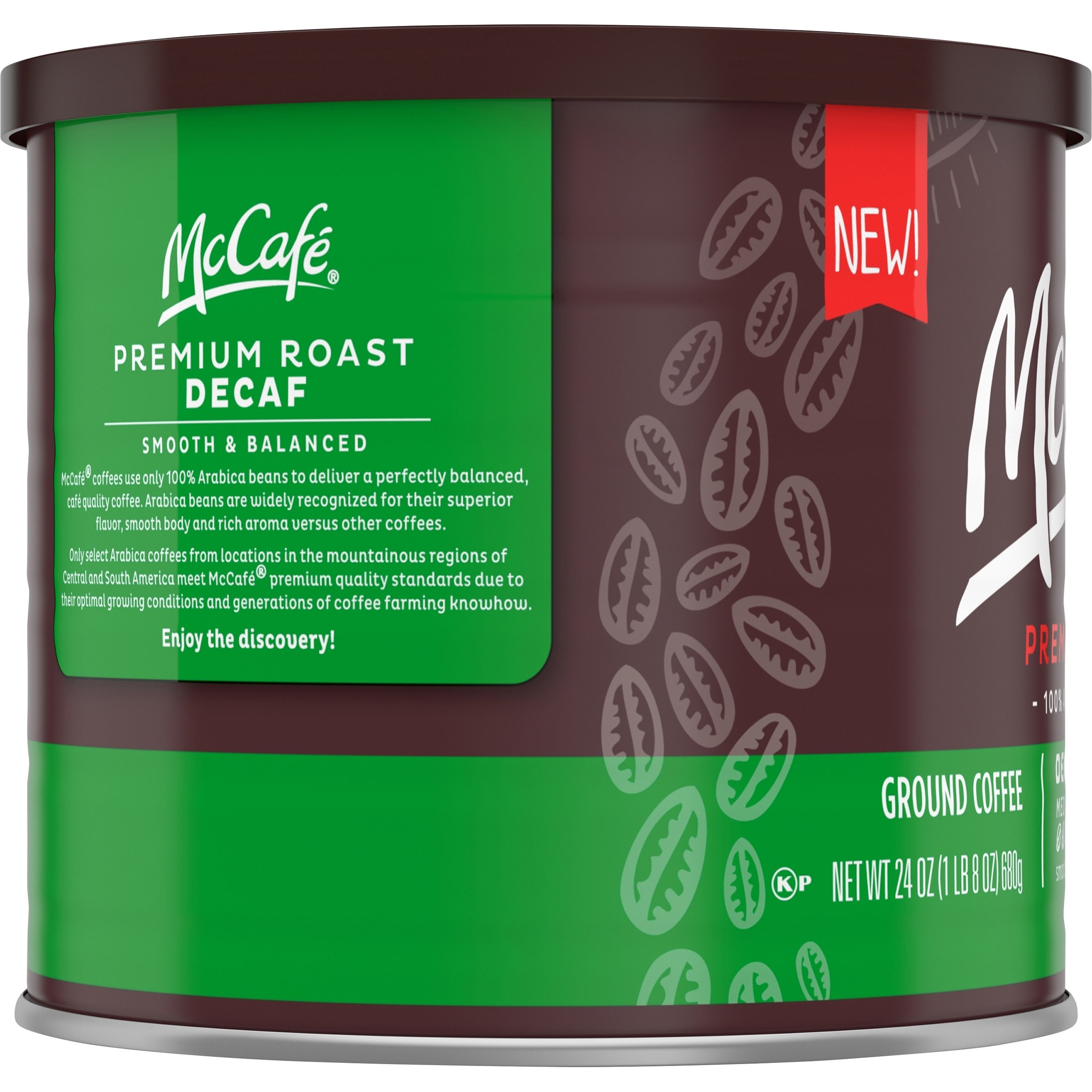 McCafe Premium Roast Medium Decaf Ground Coffee, Decaffeinated, 24 oz Can 