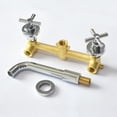 thumbnail image 3 of Wall Mount Bathroom Faucet,Cross 2-Handle in Modern Chrome Finish,Rough-in Valve Included, 3 of 12