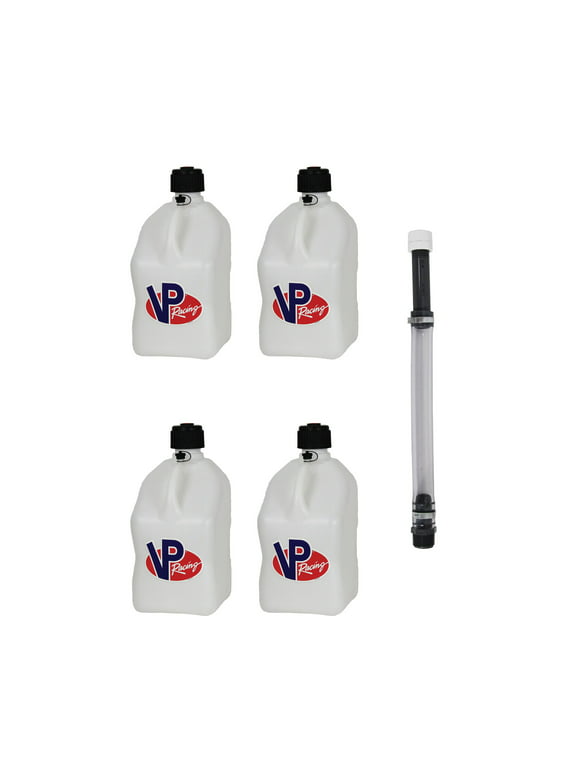 VP Racing Fuels 5.5 Gal Utility Jugs (4 Pack) w/ 14 In Standard Hose, White