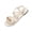 Beige, variant on Women Metal Chain Flat Sandals Flock Suede Crisscross Elastic Strap Rhinestone Summer Beach Casual Flats, Beige