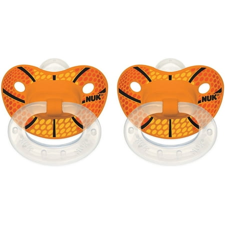 NUK Sports Orthodontic Pacifiers Silicone Assorted Colors and Styles 6+m 2 Each