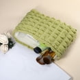 thumbnail image 3 of Unique Bargains Bubble Cloud Cosmetic Bag Zipper Checkered Makeup Bags Lipsticks Yellow, 3 of 7