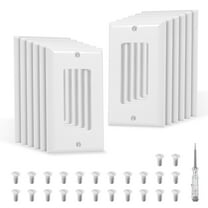 12Pcs Electrical Outlet Cover Plate US Plastic White 1 Gang Receptacle Wall Plate Decorative Switch Cover with Screws for Receptacle