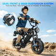 thumbnail image 2 of OBX Electric Bike for Adults 500W Motor 20MPH 36V 13AH Removable Battery 16" Fat Tire Ebike with Shimano 7-Speed & Dual Suspension, 2 of 9