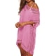 thumbnail image 3 of Vestido de playa con encaje, crochet hueco, cubierta para mujer, traje de baño, traje de baño, rosa Advancent AP002503-03, 3 of 6