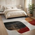 thumbnail image 3 of ODIKA 8'x10' Washable Area Rug Non-Shedding, Easy Care, Bathroom Way Abstract Brushstroke Vintage Faded Block Stairs for King Size Bedroom Under Bed, Master Suite, 3 of 7