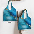 thumbnail image 4 of Single Shoulder Commuter Canvas Bag Large Capacity Can Be Carried Or Shoulder Storage For Daily Shopping Trips Blue Gold Marble, 4 of 7