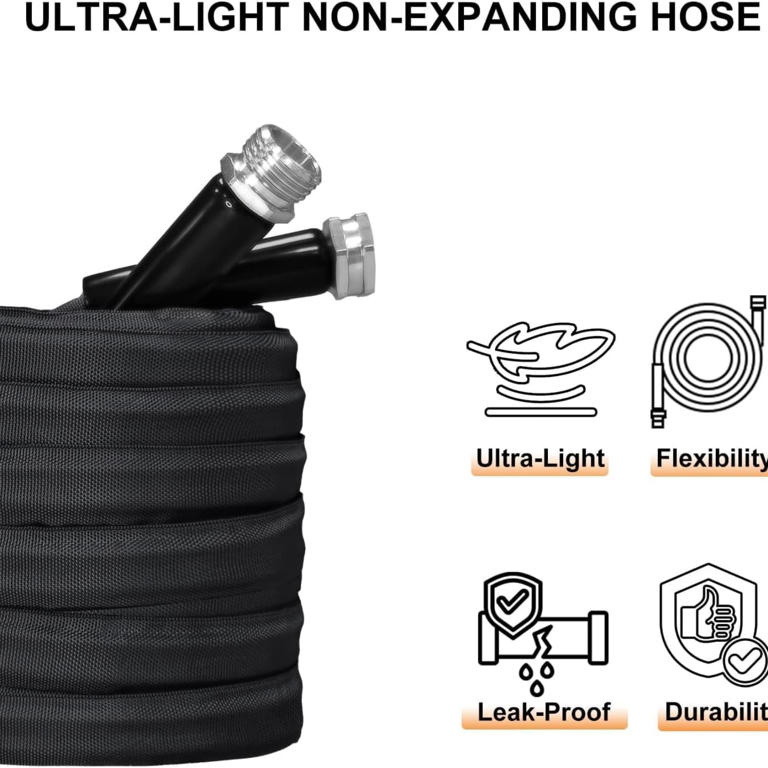Garden Hose, Lightweight, Ultra Flexible, Durable, Kink-Free Garden Hose, RV, Marine and Camper Hose (75 FT)