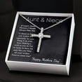 thumbnail image 3 of Personalized gift for Aunt from Niecee, Mothers Day Aunt Necklace, Aunty Gift for Mothers Day Gift From Niecee, Gift for her, Aunt Jewelry cz cross necklace, 3 of 5