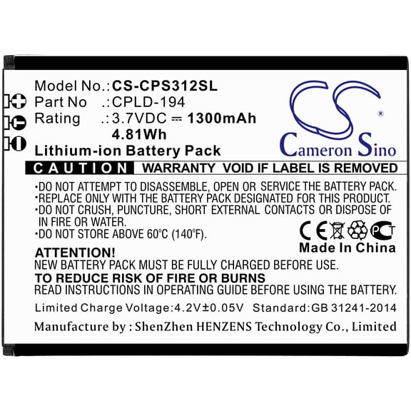 1300mAh CPLD-194 Battery for Coolpad Snap 3312A