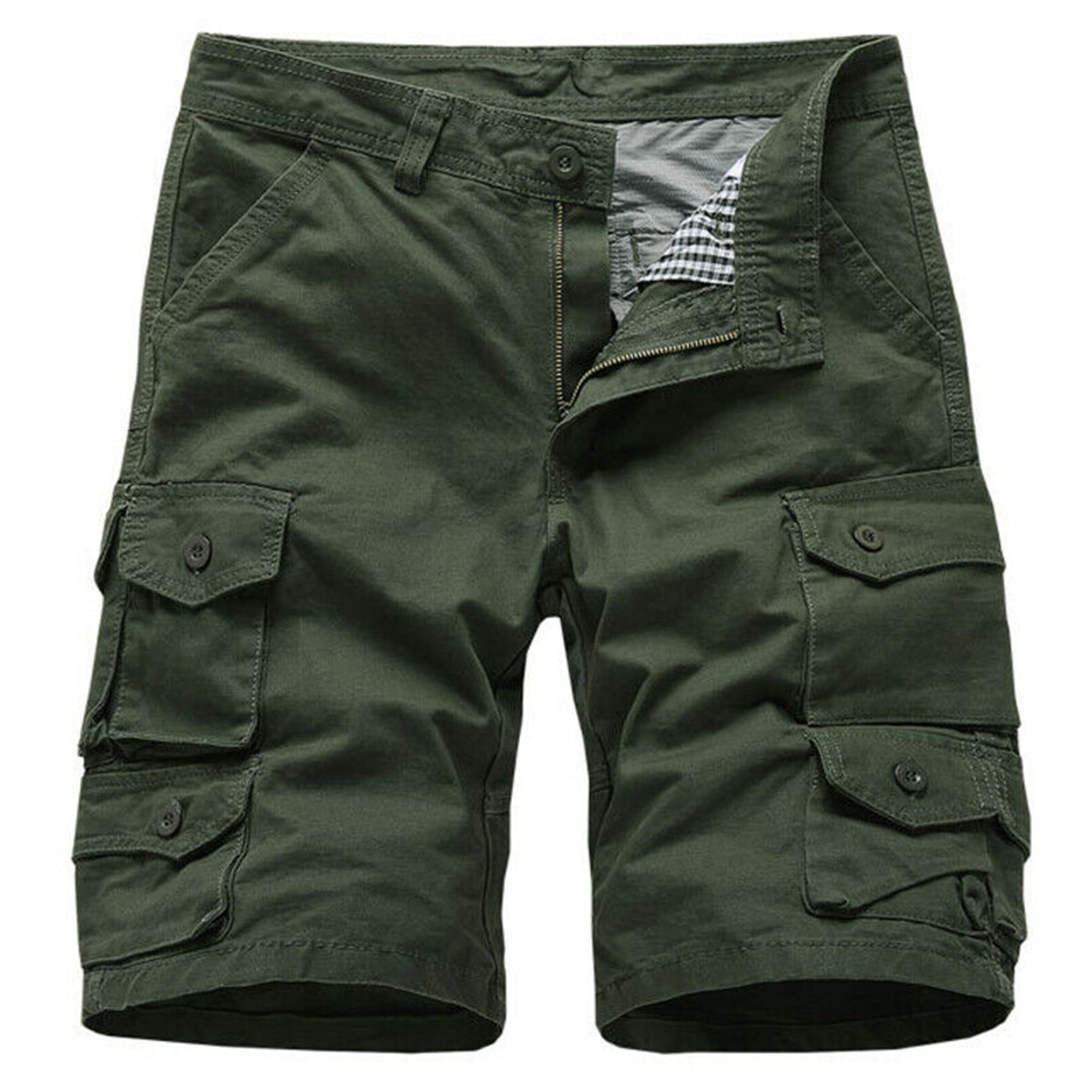 Men Sport Plain Cargo Shorts Military Combat Pants Multi-Pocket Waist Size 28-38 