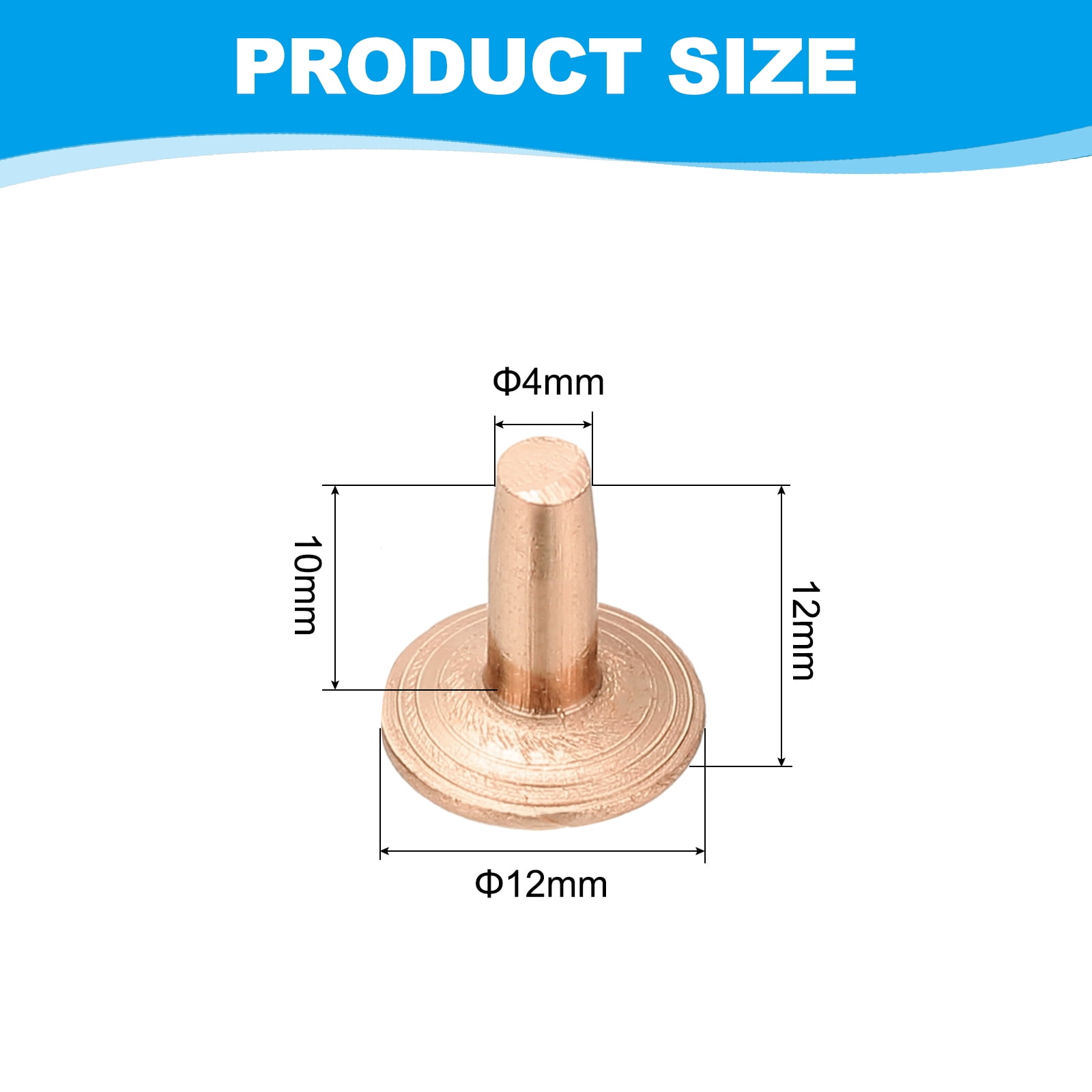 12x4x10mm Studs for Clothing, 100 Sets Spikes for Clothes Studs and Spikes Leather Rivets Burrs Copper Fastener Metal Screw Posts for Leather Jacket Crafting Crafts Fabric