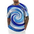 thumbnail image 1 of Mens Camisas de Manga Corta Impresión Casual Deportes Cuello Redondo Blusa, Poliéster Ligero para la Primavera Verano Al Aire Libre Uso Diario, 1 of 4