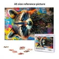 thumbnail image 6 of 1000 PCS Colorful Raccoon Graffiti Puzzles For Adults 1000 Pieces,Brain Challenge,Enjoy The Puzzle Solving Process,Featuring Beautiful And Colorful Illustrations,Depict A Colorful Raccoon,Wood Puzzle, 6 of 6