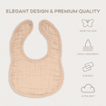 thumbnail image 4 of Comfy Cubs Muslin Cotton Baby Bibs, 4 Pack, Adjustable with Easy Snaps, Soft & Absorbent, Blush, 4 of 7