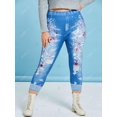 thumbnail image 3 of MÁS TAMAÑO MÁS ALTO SUR MISMO 3D ROPPED JEAN PRINCIPLE TRIMPLE Rosegal Leggings de talla grande, 3 of 5