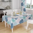 thumbnail image 2 of Ocean Tablecloth Coastal Nautical Rectangle Tablecloth Coral Print Ocean Themed Beach Decorative Waterproof Table Covers for Outdoor Dining Room Kitchen Living Room, 60x84 Inches, Navy/Blue/Teal/, 2 of 6