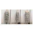 thumbnail image 4 of Vestido de Color Sólido Elegante de Gasa en Capas con Volantes, Moda Casual de las Mujeres 3/4 Manga Cuello Redondo para el Hogar Y el Uso Diario, 4 of 9