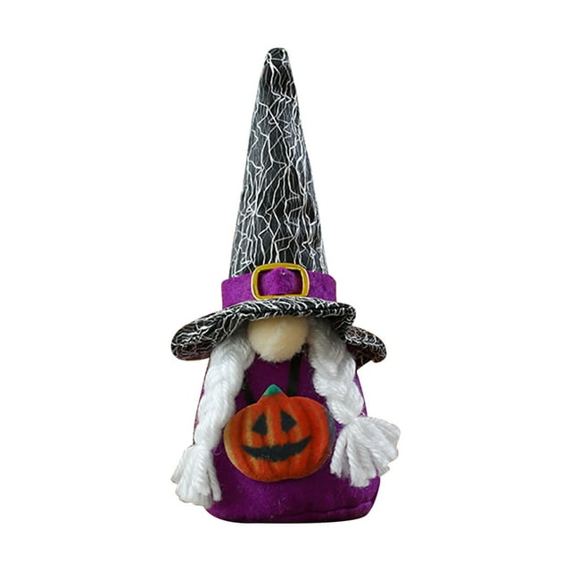 Xihbxyly Colgante de Gnomo de Halloween, Diseño Artesanal de Calabaza Bruja, Tela Suave, Decoración Versátil para Fiestas, Hogar, Oficina, 18 X 7 Cm
