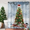 thumbnail image 4 of Christmas Tree Shower Curtains for Bathroom, Red Hat Winter Snowflake Gift Snowman Waterproof Fabric Shower Curtain for Bathroom Bathtub Decoration, Machine Washable, 72"x84", 4 of 9