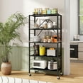thumbnail image 2 of Gymax 2PCS Foldable Storage Shelf w/ Wheels Adjustable Shelves Metal Shelving Unit, 2 of 9