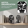 thumbnail image 4 of Unique Bargains Metal Tree Design Book Ends for Shelves Black Plant StyleG 4.7"x3.5"x6.8", 4 of 5