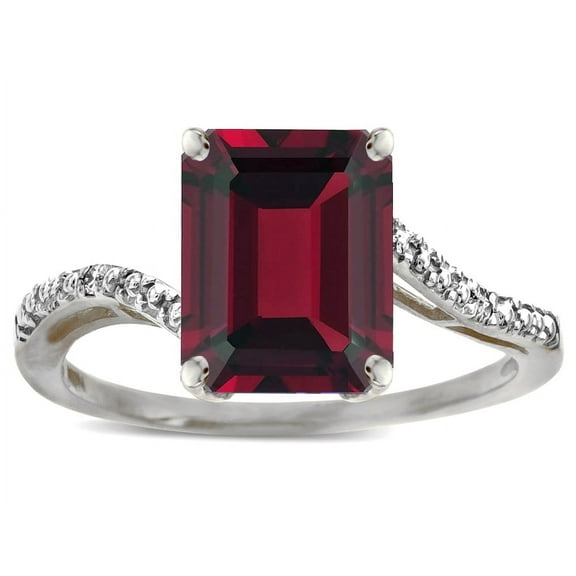 Star K � Octagon Emerald Cut Big Stone 10x8 Garnet Bypass solitaire ring