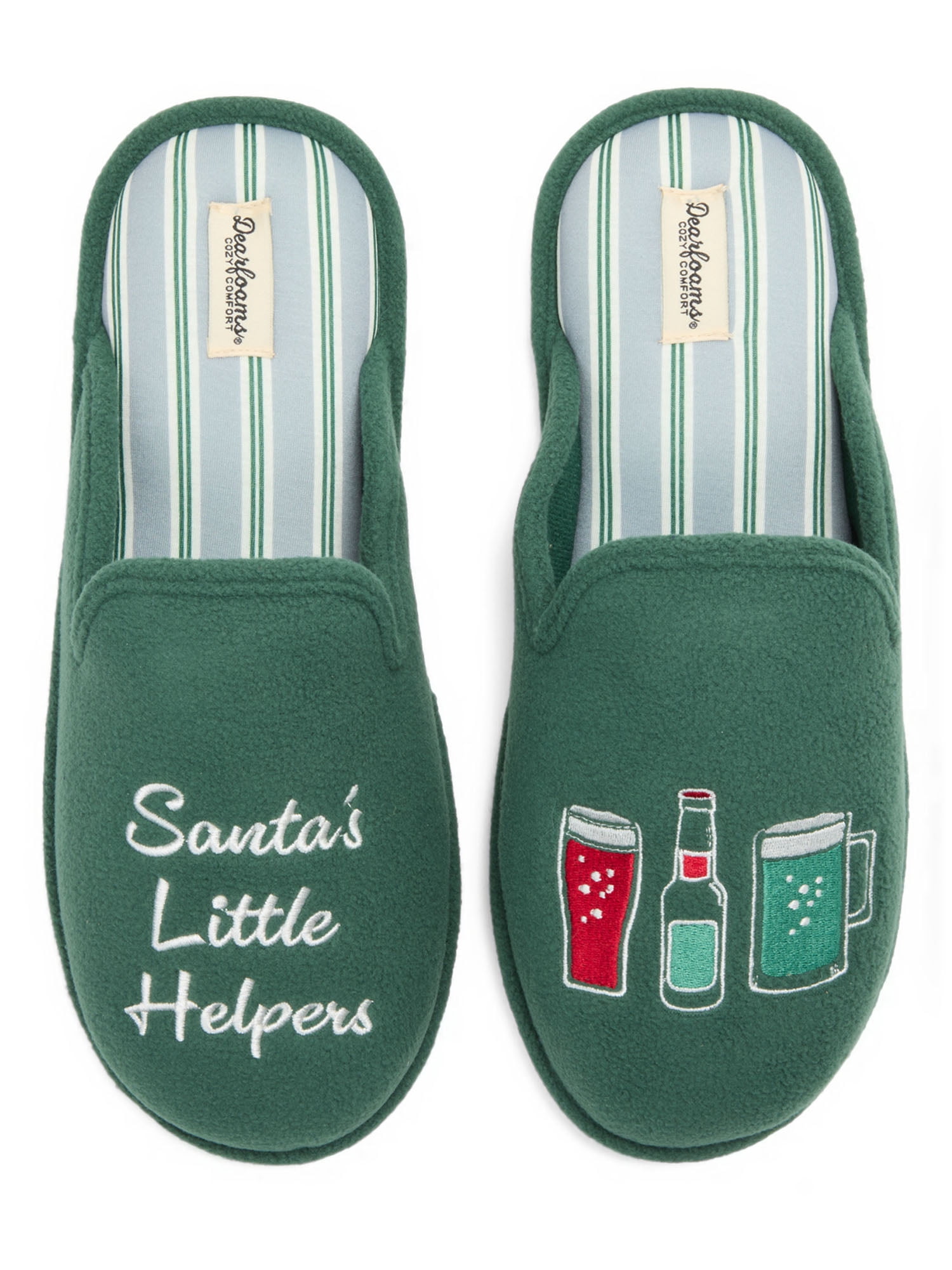 Dearfoams Cozy Comfort Men's Holiday Novelty Scuff Slip On Slippers