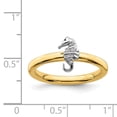 thumbnail image 2 of Stackable Expressions Sterling Silver Gold Tone Seahorse Diamond Ring, 2 of 6