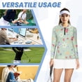 thumbnail image 6 of Uorisanigo Easter Egg Flowers Women's Golf Top Breathable Fashionable Moisture Wicking Casual Tennis Activewear Versatile Long Sleeve Quarter Zip Pullover, 6 of 7
