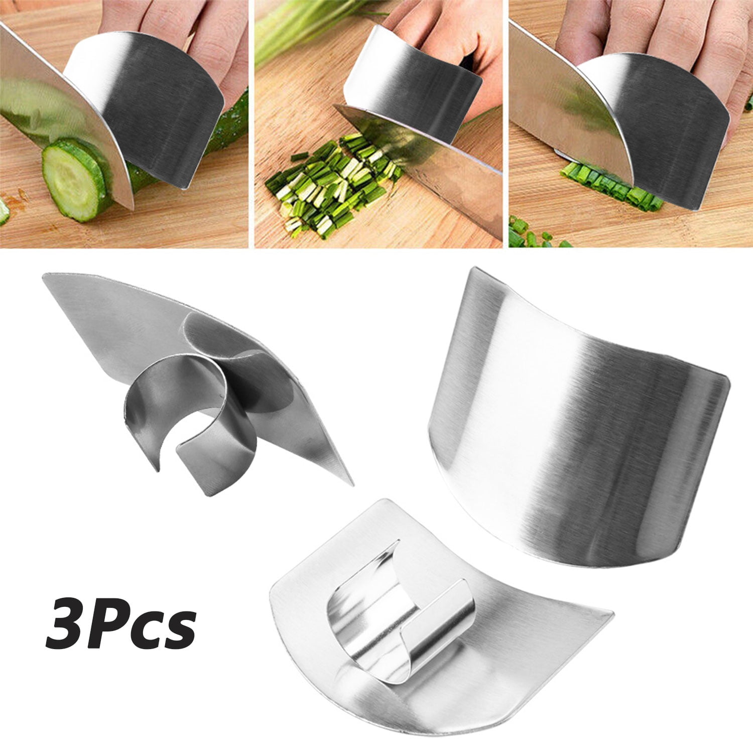 Rtmgob Finger Guard for Cutting Food, 3Pcs Stainless Steel Kitchen