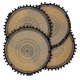 thumbnail image 1 of Juego de 4 manteles individuales redondos, manteles de yute tejidos bohemios (bola negra), 1 of 5