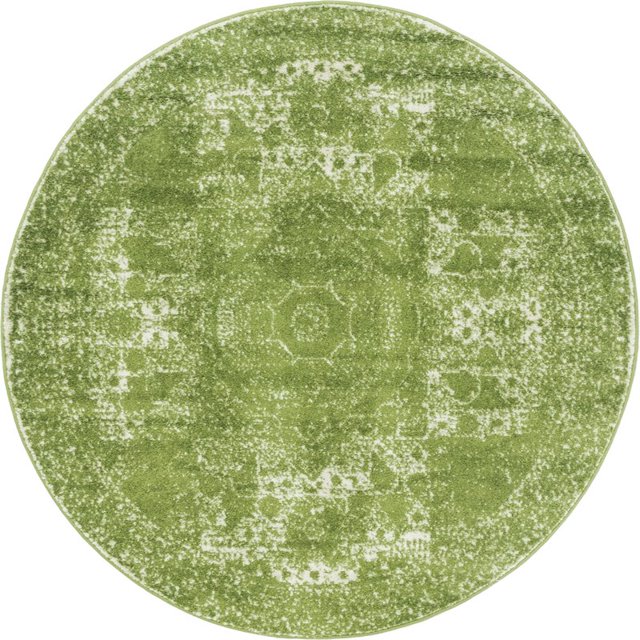 Unique Loom Bromley Vintage Country Rug 5' x 5' Round Green/Ivory