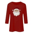thumbnail image 4 of Gamivast Christmas Shirts for Women Three Quarter Sleeve Santa T-Shirt Cute Graphic Holiday Crewneck Casual Tunics Tops Winter Trendy Xmas Tees Family Matching Tops Blouse, 4 of 5