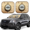 thumbnail image 1 of Saiise Magnetic Old Compass On World Map for Foldable Car Sun Shades (2-Pack) Offer Sun Protection with an Easy-fold Design for Convenient Windshield Shading-Medium, 1 of 6