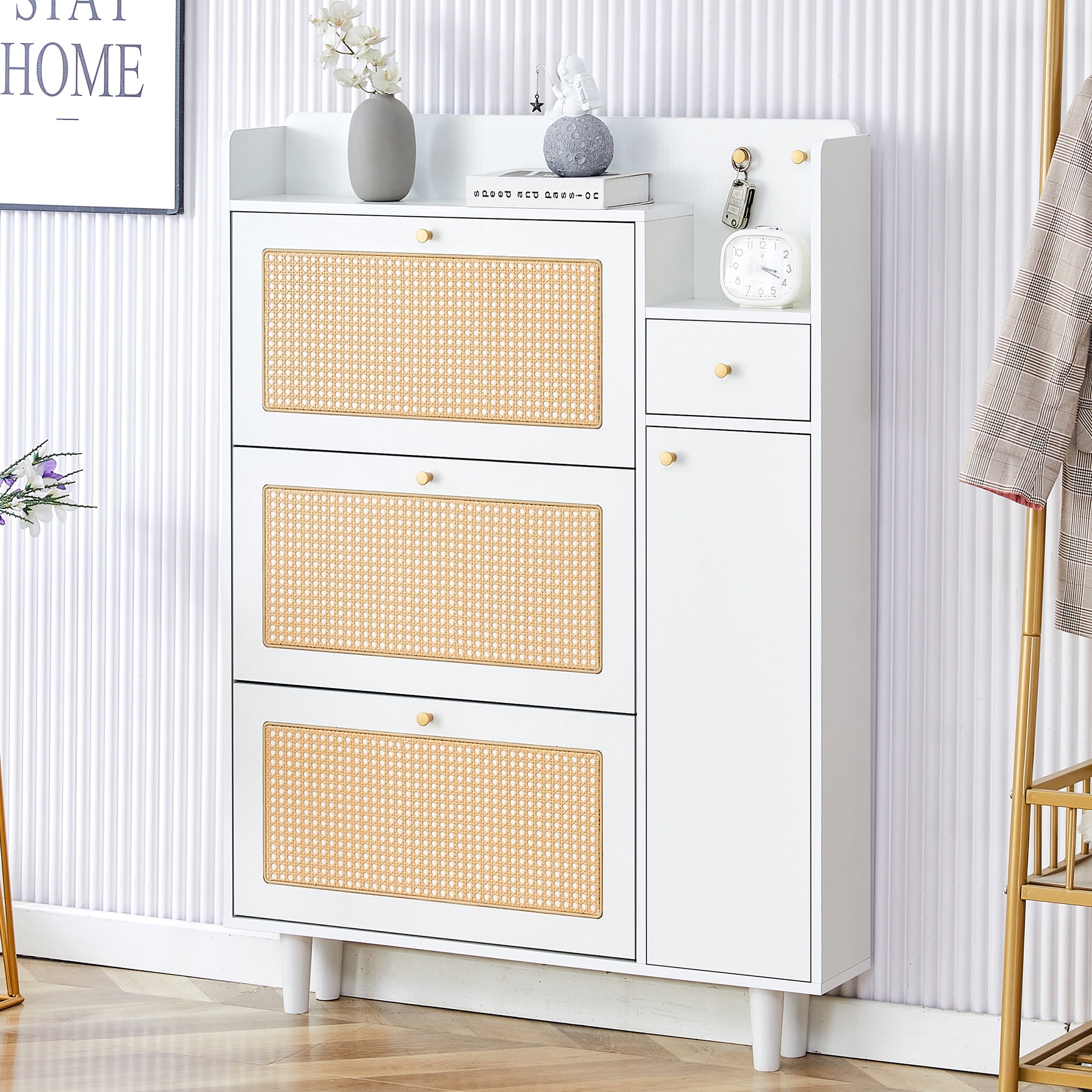 Shoe Storage Cabinet Narrow Hidden Shoe Cabinet Modern Storage Cabinet for Corridors and Living Rooms