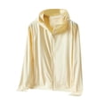 thumbnail image 2 of GaThRRgYP Women's Summer Sunscreen Jacket for Daily Wear,Woman Casual Solid Sports Hooded Long Sleeve Zipper Sun-proof High Elastic Yellow XL, 2 of 6