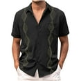 thumbnail image 2 of EQWLJWE Hawaiian Shirts for Mens 2024 Trendy Vintage Style Button Down Short Sleeve V Neck Tops Plain Summer Dress Outfits for Party Club, 2 of 5