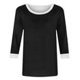 thumbnail image 5 of Uaswgudfs Blouse for Women Dressy Fashion O-Neck 3/4 Sleeve T Shirt Solid Casual Basic Tops, 5 of 5