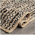 thumbnail image 3 of Indian Handmade Braided Black & White Cotton with Natural Jute Area Rugs , Floor Decor Carpet Size 2 x 8 Feet ( 60 cm x 240 cm ), 3 of 5