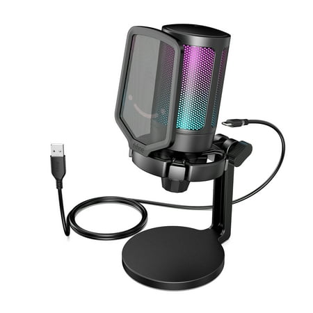 FIFINE Gaming Microphone for PC Computer PS5, USB Condenser Mic for Streaming-A6NEO