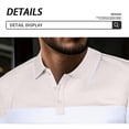 thumbnail image 4 of Lopecy-Sta Shirts for Men Solid Color Short Sleeve Casual Buttton Neck T Shirt Color Block Slim Fit Golf Shirts with Pocket Casual Breathable T-Shirt, 4 of 7