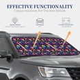 thumbnail image 4 of Daiia mushroom rainbow color Skull 2PCS Car Windshield Sun Shade, Foldable Sun Shield for Car Front Window, Auto Sun Blocker Visor Protector Universal for Truck SUV Pickup-Large, 4 of 7