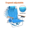 thumbnail image 2 of Backpack Beach Chairs for Adults 2 Pack, Beach Towel Backpack Beach Chairs with 5-Position Adjustable, Folding Beach Chair with Pouch Folding and Cup Holder, 600D Oxford Cloth, 2 of 5